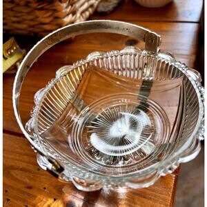 Antique D.C. Jenkins Kokomo EAPG Nappy Bowl w/ Handle – Rib Over Drape Pattern